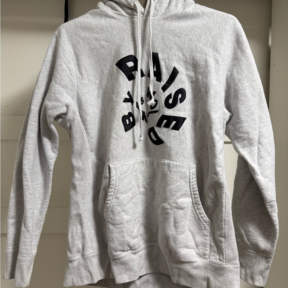 Gray Hoodie with Black Graphic